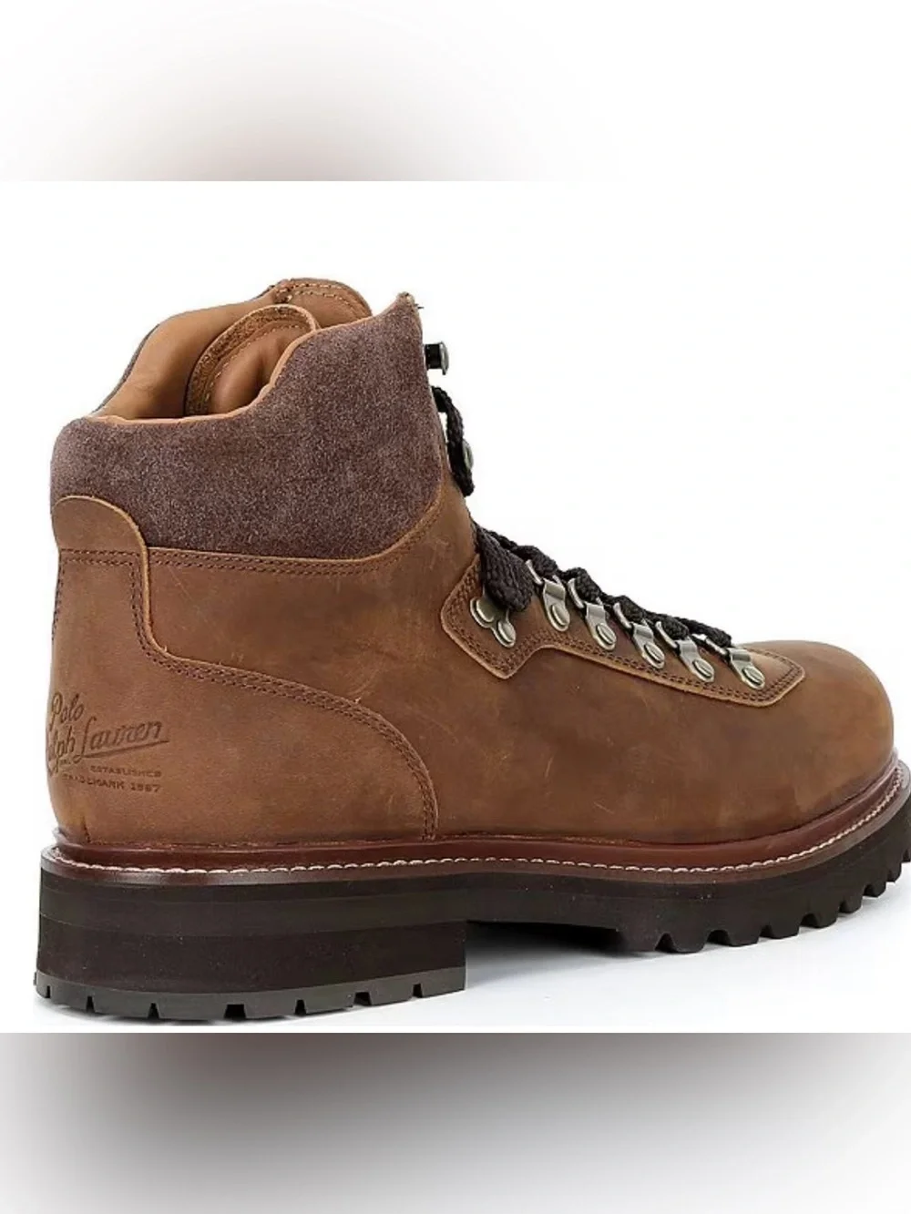 Polo Country Ralph Lauren Men's Brown Leather Hiking Boot NEW SIZE 9